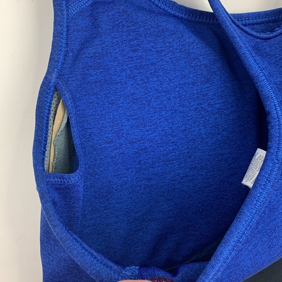 Nike Pro Sports Bra Racerback Medium Padded cups Royal blue & black - Picture 5 of 9